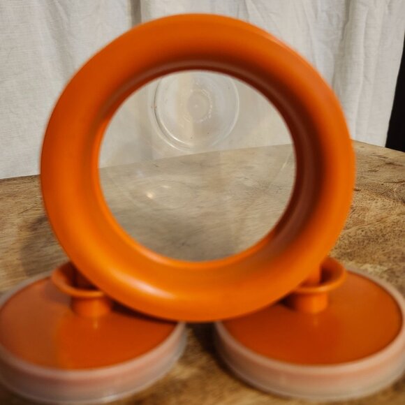 Vintage Tupperware Set of 3 Storage & Juice Containers 2 x 1486 and 262 Orange - Picture 11 of 12